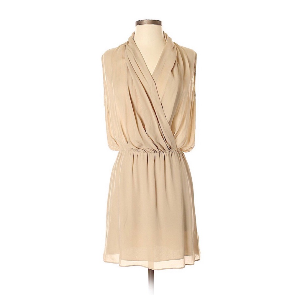 NWOT Tan Silk Parker Wrap-Style Dress (XS)